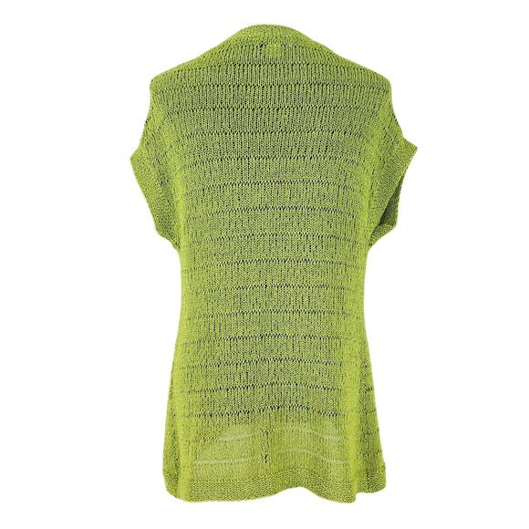 Coldwater Creek Sweater Womens Medium 10 12 Lime Green Cardigan Nautical Beach - Picture 2 of 13